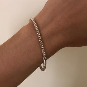 Simple Silver Napier bracelet